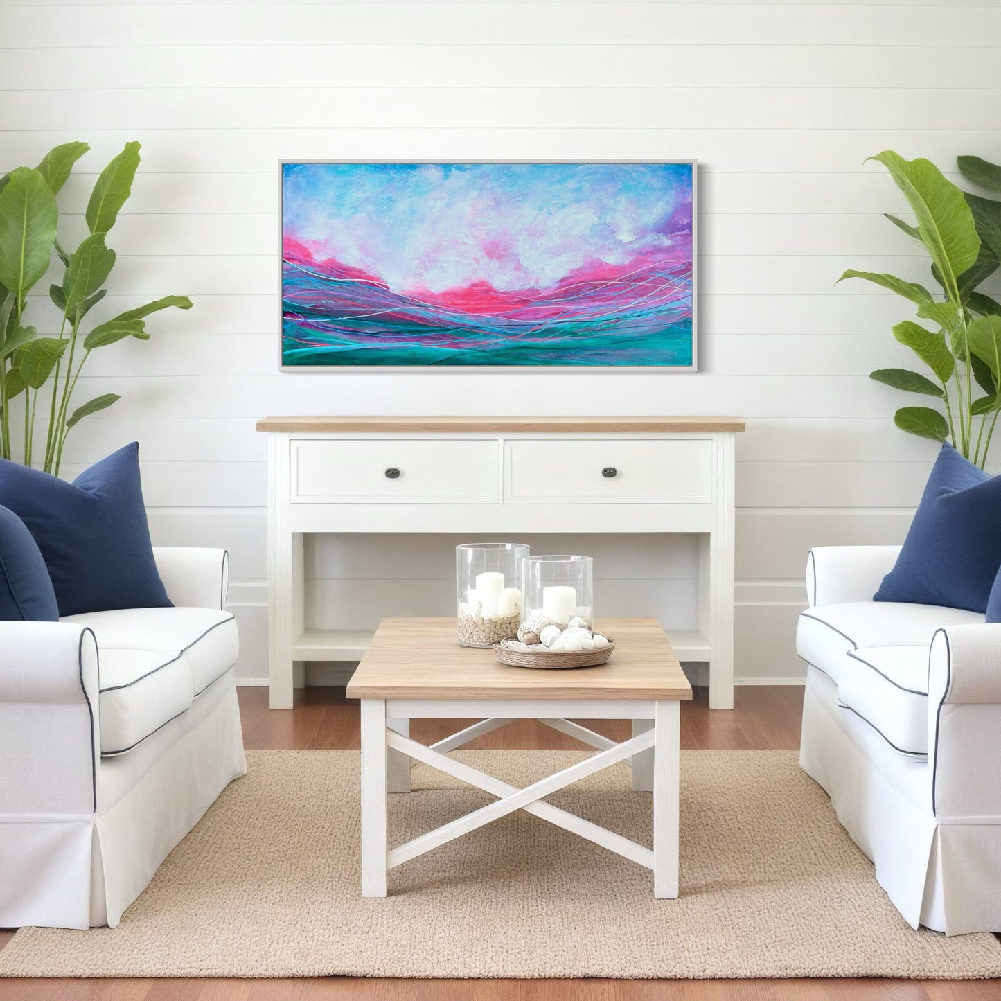 Pink Sunset Swim I 15" x 30"