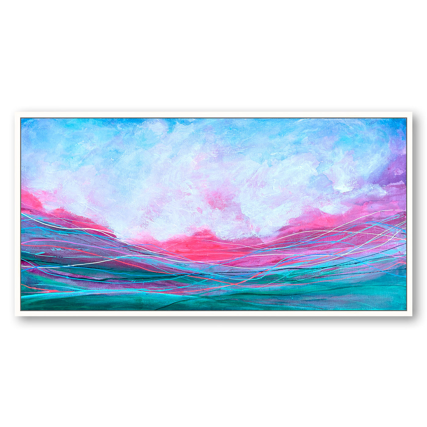 Pink Sunset Swim I 15" x 30"