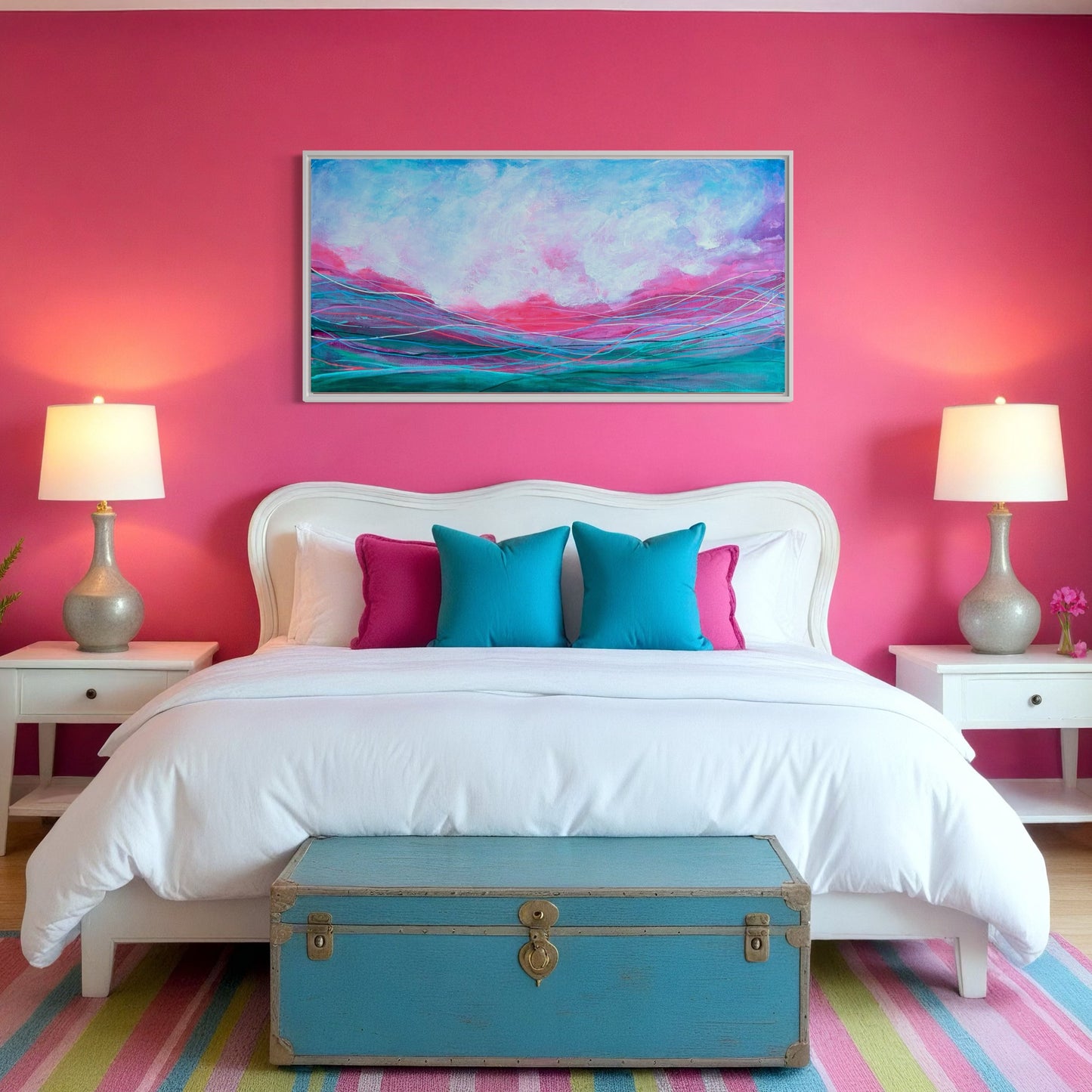 Pink Sunset Swim  I 15" x 30"
