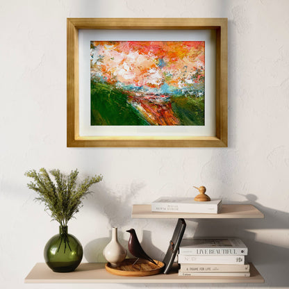 Coral Sky   - Original  I  11.5” x 15”  framed