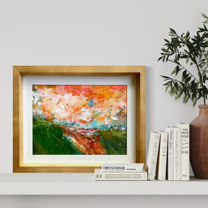 Coral Sky   - Original  I  11.5” x 15”  framed