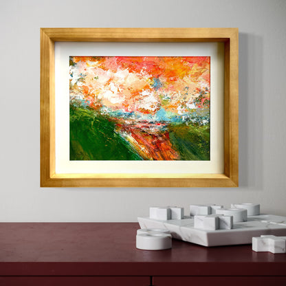 Coral Sky   - Original  I  11.5” x 15”  framed