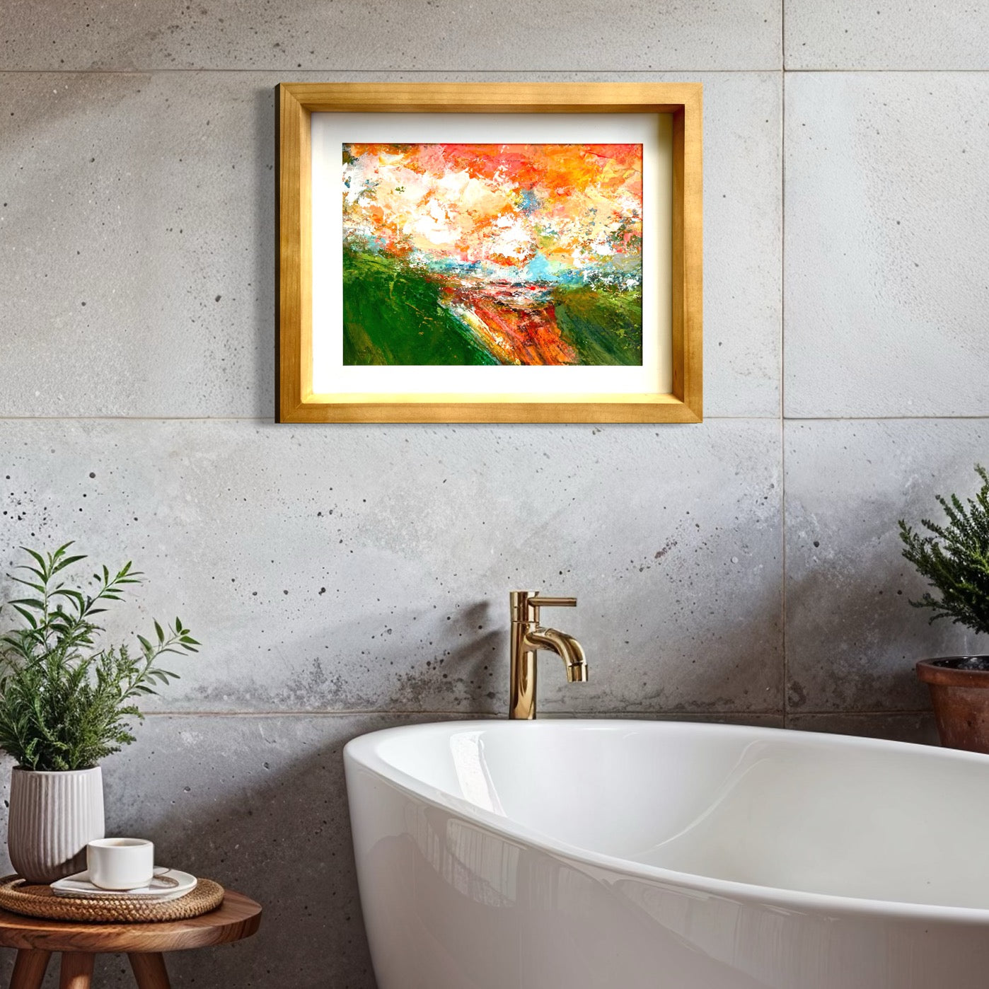 Coral Sky   - Original  I  11.5” x 15”  framed