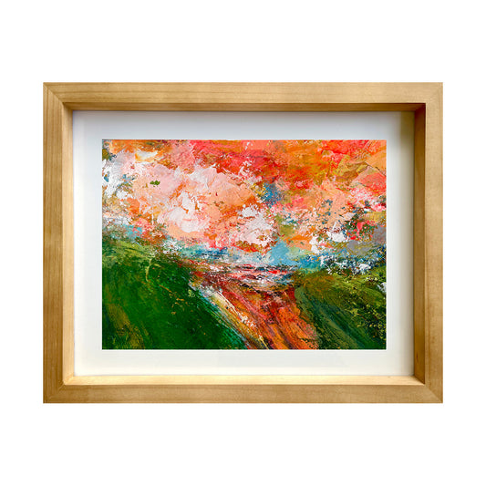 Coral Sky   - Original  I  11.5” x 15”  framed