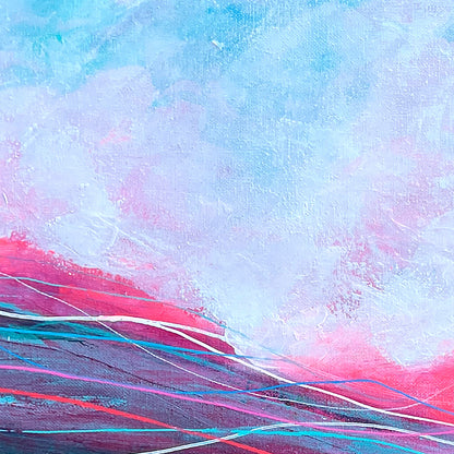 Pink Sunset Swim  I 15" x 30"