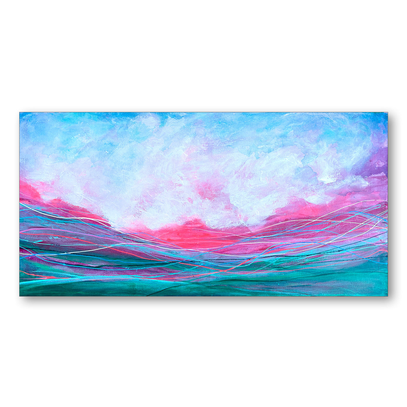 Pink Sunset Swim  I 15" x 30"