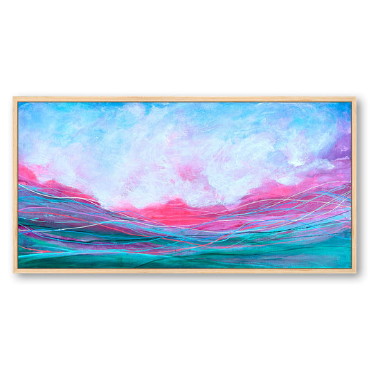 Pink Sunset Swim  I 15" x 30"